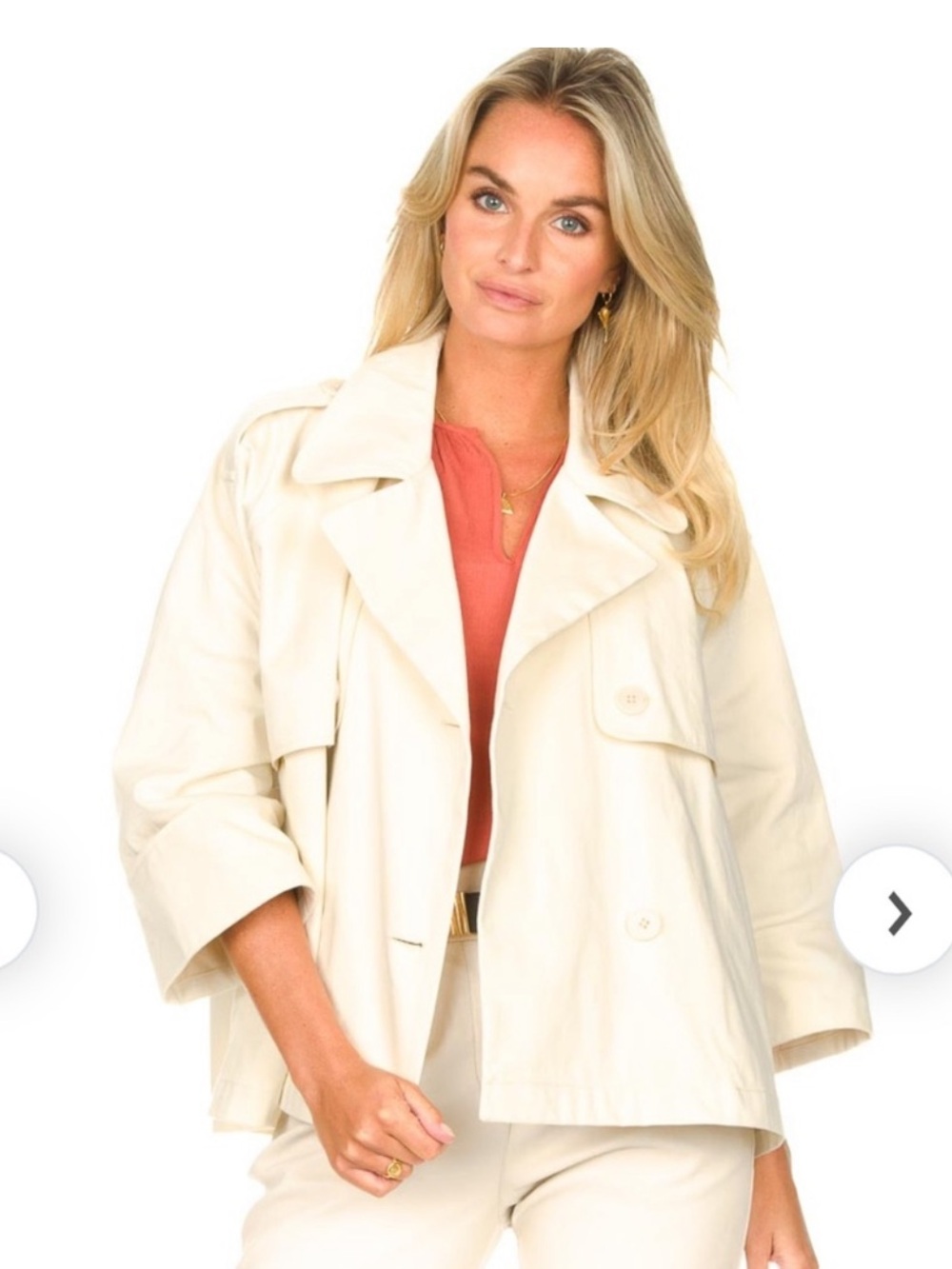 ba&sh Cream Short Trench Jacket